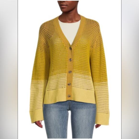 ATM ANTHONY THOMAS MELILLOTone On Tone Open Knit Wool Blend Cardigan